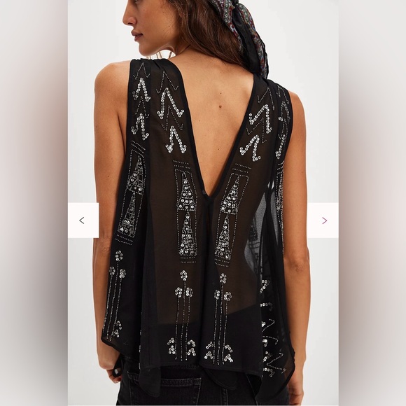 Free People Ibiza Night Top Small Black NWT - Picture 2 of 8